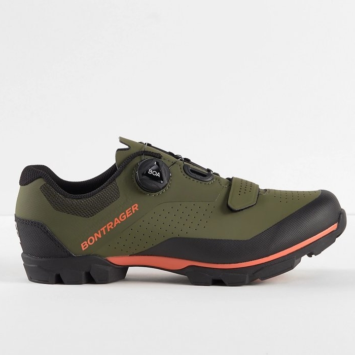 Sapatilha para mountain bike Bontrager Foray Verde oliva/Laranja Radioactive tam 45EUR 5253441 e 46EUR 5253443