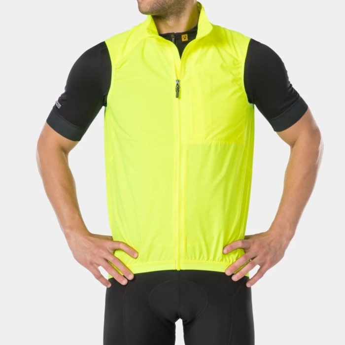 Colete Corta Vento para Ciclismo Bontrager Circuit amarelo radiotivo tam XL 545719